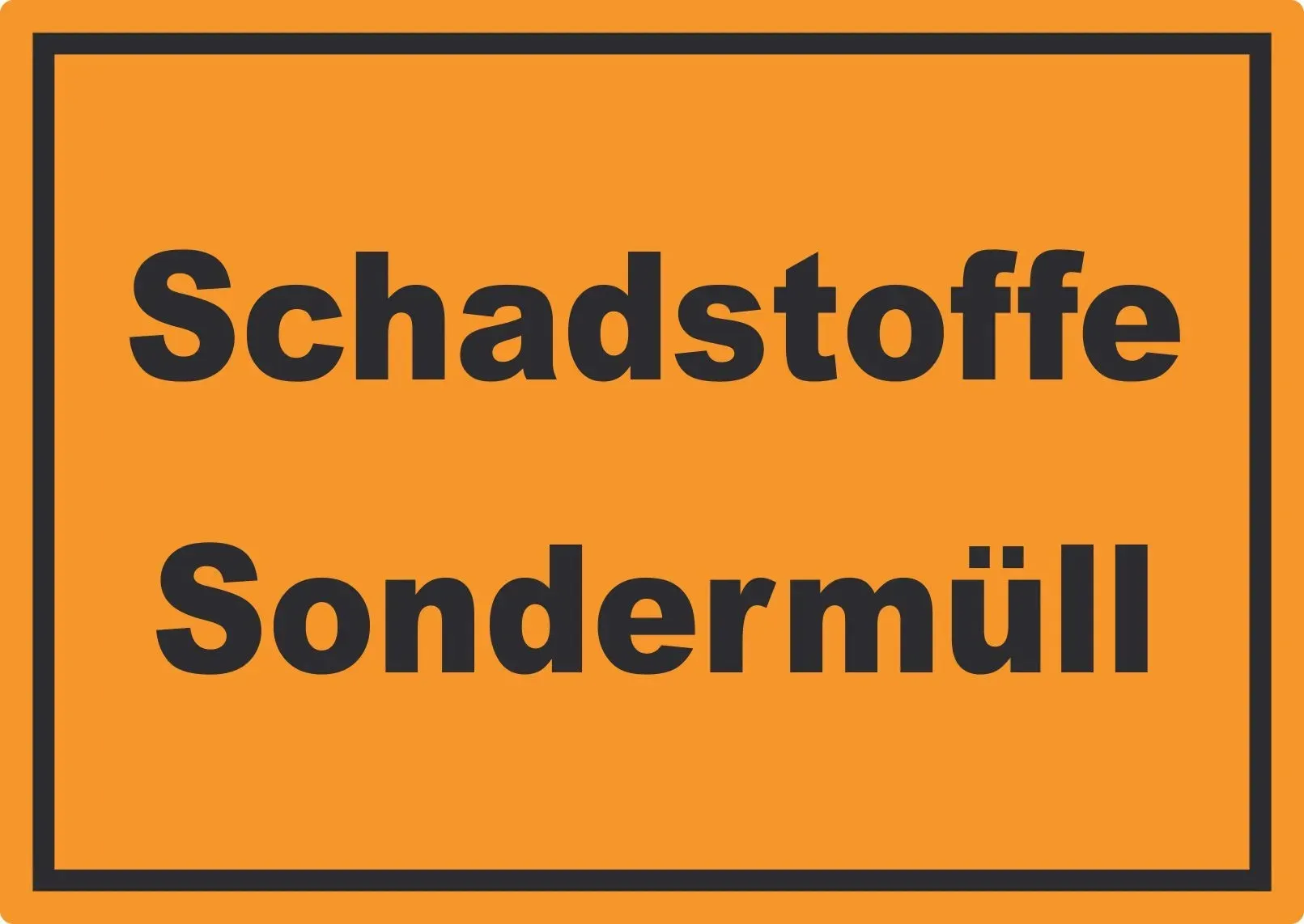 Schadstoffe Sondermüll Mülltrennung Aufkleber mit Text A5 (148x210mm)