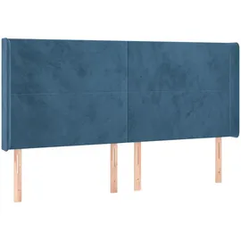 vidaXL Boxspringbett mit Matratze & LED Dunkelblau 160x200 cm Samt