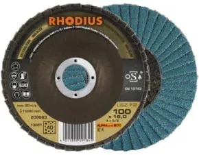 RHODIUS ALPHAline LSZ F2 Fächerschleifscheibe 100 x 16,00 mm K40