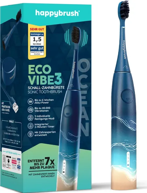 happybrush Elektrische Zahnbürste Eco Vibe 3 Ocean, 1 St