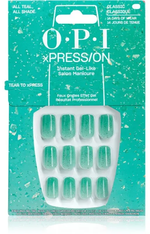 OPI Make ‘Em Jelly! XPRESS/ON künstliche Fingernägel All Teal, All Shade 30 St.