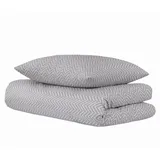 SCHIESSER Uncover by Schiesser Bettwäscheset Grebur - Renforcé - 2-teilig - 135 x 200 cm, - Hellgrau