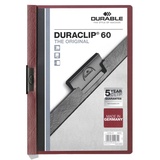 Durable DURACLIP Original 60 A4 25 Stück, aubergine/dunkelrot, 220931