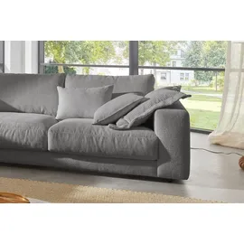 KAWOLA Ecksofa Madeline Cord Recamiere links grau