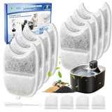 MyfatBOSS 8 Stück Katzenbrunnen Filter,und 8 Schaumstofffilter mit Aktivkohle Naturharzen, Katzen Trinkbrunnen Filter, Katzenbrunnenfilter Ersatz kompatibel mit 4-L Trinkbrunnen,YPD-C004 YPD-C004S