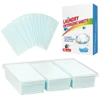 Hilai Waschen des Waschmittelblatts, Tiefe Fleckenentfernung Waschmittel Blech Streifen Waschsalzblatt für Heimreise 90pcs, Waschmittelkapseln Tabletten