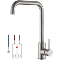 Lonheo Niederdruck Wasserhahn Küche Armatur, Niederdruck Küchenarmatur Edelstahl Mischbatterie Küche Spültischarmatur mit 3 Anschlüssen für Boiler oder Untertischgeräte