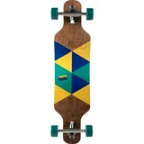 TITUS Longboard Triangle DT für Jugendliche und Erwachsene - Brown-Blue-Yellow / 8.25, Profi und Anfänger mit großem Fahrspaß