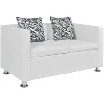 vidaXL 2-Sitzer-Sofa Kunstleder Weiß