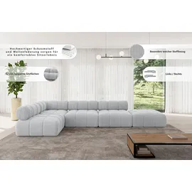 altdecor Modulares Sofa Ecksofa in L-Form - Favio-L2 - 380x190x70 cm Hellgrau universal, links/rechts Corner modular Sofa Eckcouch Couch Wohnlandsc... - Hellgrau/Grau