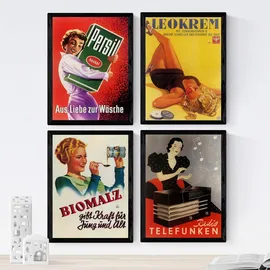 Nacnic Poster Set mit Anzeigen. mit Frauen. A4 Rahmenlos