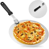 SUNOYA Pizzaschaufel: Pizzaschieber mit Einklapp-Griff, Runder Pizzaschieber für Pizza, Pizza Schaufel, Pizzaheber, Pizza Schieber zum Backen von Handgemachter Pizza, Brot, 25,5x25,5 cm/10 Zoll