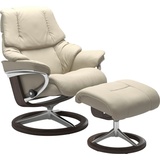 Stressless Relaxsessel STRESSLESS Reno Sessel Gr. Leder BATICK, Signature Base Wenge-M, Relaxfunktion-Drehfunktion-PlusTMSystem-Gleitsystem-BalanceAdaptTM, B/H/T: 83 cm x 100 cm x 76 cm, beige (cream batick) Lesesessel und Relaxsessel