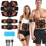 GROSBEAK EMS Bauchtrainer Trainingsgerät, EMS Elektrische Muskelstimulation, USB Wiederaufladbar Bauchmuskeln Stimulationsgerät 8 Modi & 19 Intensitäten für Bauch, Arm, HIPS, Bein, Männer & Frauen