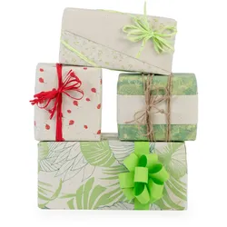 Star Geschenkpapier Blätter Motiv 70cm x 2m Rolle Graspapier Geschenk Papier Geschenkpapierrolle für Geburtstag Hochzeit Farbiges Packpapier Beige Hellgrün