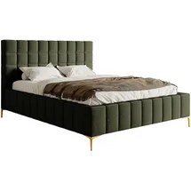 Selsey Polsterbett mit Bettkasten ¦ grün ¦ Maße cm B: 160 H: 126