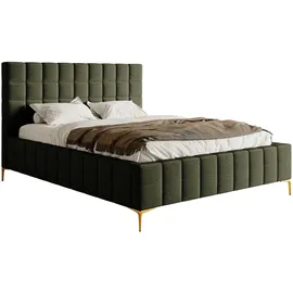 Selsey Polsterbett mit Bettkasten ¦ grün ¦ Maße cm B: 160 H: 126