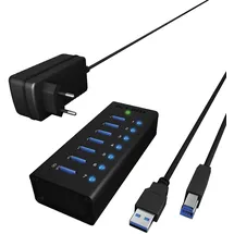 Icy Box IB-AC618 7-Port USB 3.0 Hub Aluminium