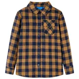 vidaXL Kinderhemd Karomuster Cognac und Blau 116