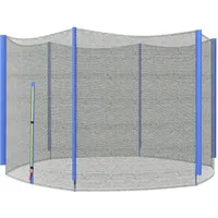 Sicherheitsnetz Für Trampolin Ø 305 Cm – 6 Gerade Stangen – Wetterfestes Polyethylen – 120 Cm Reißverschlusstor