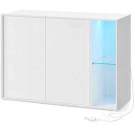 songmics home Sideboard  Beleuchtet  Weiß