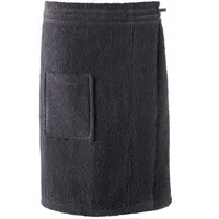 CelinaTex Funlike Kilt kurz S/M anthrazit Baumwolle Saunakilt Frottee Sarong Saunatuch Saunasarong - S/M Herren