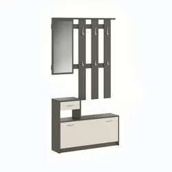 Dmora Eingangsmöbel Clint, Moderner Eingangsbereich mit Spiegel, Schrank mit Schuhregal, Multifunktionsschrank, 100x25h180 cm, Weiß und Anthrazit