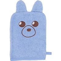 Smithy Waschhandschuhe Flips der Bär hellblau 16 x 23