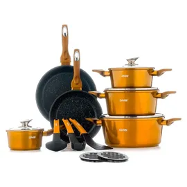 DMS Kochtopf-Set 15-tlg. Kochtopf + Suppentopf + Kasserolle