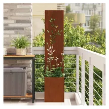 vidaXL Sichtschutz-Leinwand 32 x 150 cm Braun Wetterfeststahl