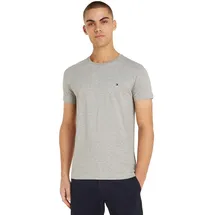 Tommy Hilfiger CORE STRETCH SLIM C-NECK TEE Kurzarm T-Shirts Herren, Grau (Light Grey Heather), S