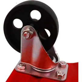 BITUXX 4 Stück Rangierhilfen Rangierroller Rangierheber Wagenheber Roller belastbar bis 450 kg pro Rangierroller Rot