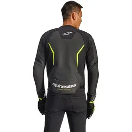 Alpinestars GP Force V2 Airflow, Lederjacke - Schwarz/Neon-Gelb/Weiß / 52