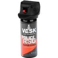 Pfefferspray VESK Police RSG Weitstrahl Stream 50ml Sprühkopf mit Federdeckelkappe geschützt - hochwertiges Tierabwehrspray zur Selbstverteidigung