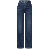 STREET ONE Weite Jeans, in blauer Waschung, Gr. 32 - Länge 26, mid blue wash, , 21458518-32 Länge 26