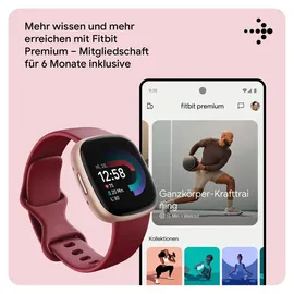 Fitbit Versa 4 aluminium kupferrosé/himbeerrot