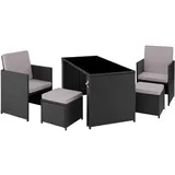 Tectake Palermo Set 5-tlg. schwarz/grau