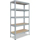 shelfplaza PRO 200x80x30 cm Schwerlastregal in verzinkt mit 5 Böden und 200 kg Traglast pro Boden