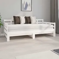 VidaXL Tagesbett Ausziehbar Weiß Massivholz Kiefer 2x(90x190) cm