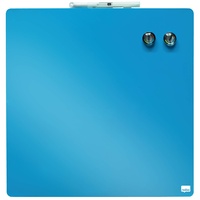Nobo Quadratisches Magnetisches Mini-Whiteboard, Rahmenlos, Trocken abwischbares Tafelquadrat, blau