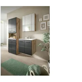 xonox.home Hochschrank Ice Nox Oak Nachbildung schwarz matt B/H/T: ca. 60x185x30 cm B: 60 H: 185