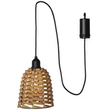 MARELIDA 1-flg. LED 15 cm Rattan-Optik braun