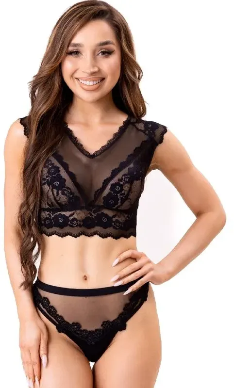 LIVCO CORSETTI FASHION  Elin LC 20212 BH + Höschen Schwarz - S/M