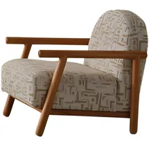 JVmoebel Lounge-Sessel mit geometrischem Muster 85 x 90 x 80 cm Beige
