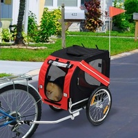 MIPAN Hund Fahrradanhänger Hundeanhänger Anhänger Hundetransporter Fahrrad Anhänger inkl. Kupplung (Rot)