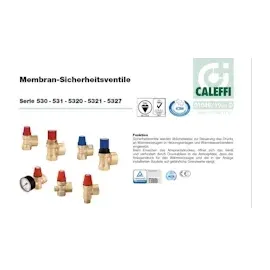 CALEFFI Membran-Sicherheitsventil 1/2 Zoll 3 bar