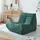 [en.casa] Bodensessel Kodsø Mikrofaser 90 x 75 x 100 cm Grün mit Hocker
