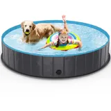TENXSNUG Hundepool fur Große Hunde, Faltbare Hund Schwimmbecken Hundebadewanne, rutschfest Hunde Pool Planschbecken für Kinder und Hunde, 160x30 cm