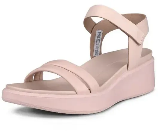 ECCO Sandale Flowt LX Wedge (Vollnarb und Nubukleder) rosa Damen