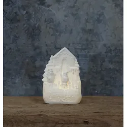LED Haus "Vinter" - Santa am Haus - 1 warmweiße LED - H: 15,5cm - Batteriebetrieb - weiß
